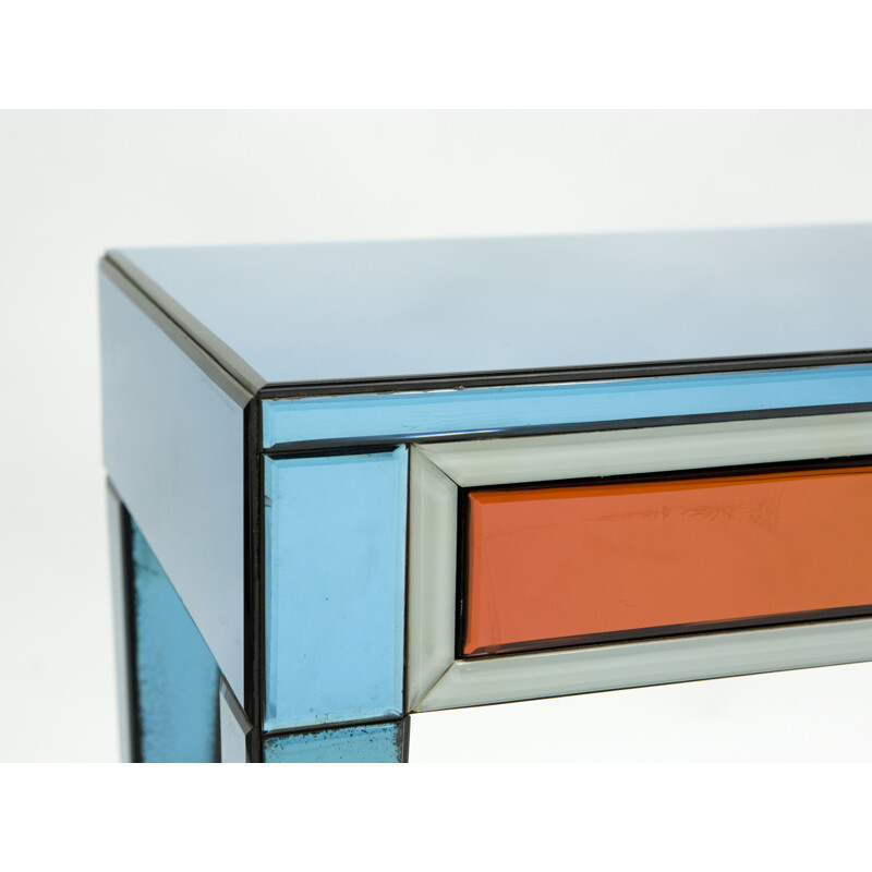 Pair of vintage mirrored consoles by Olivier de Schrivjer for Ode Design, 1990