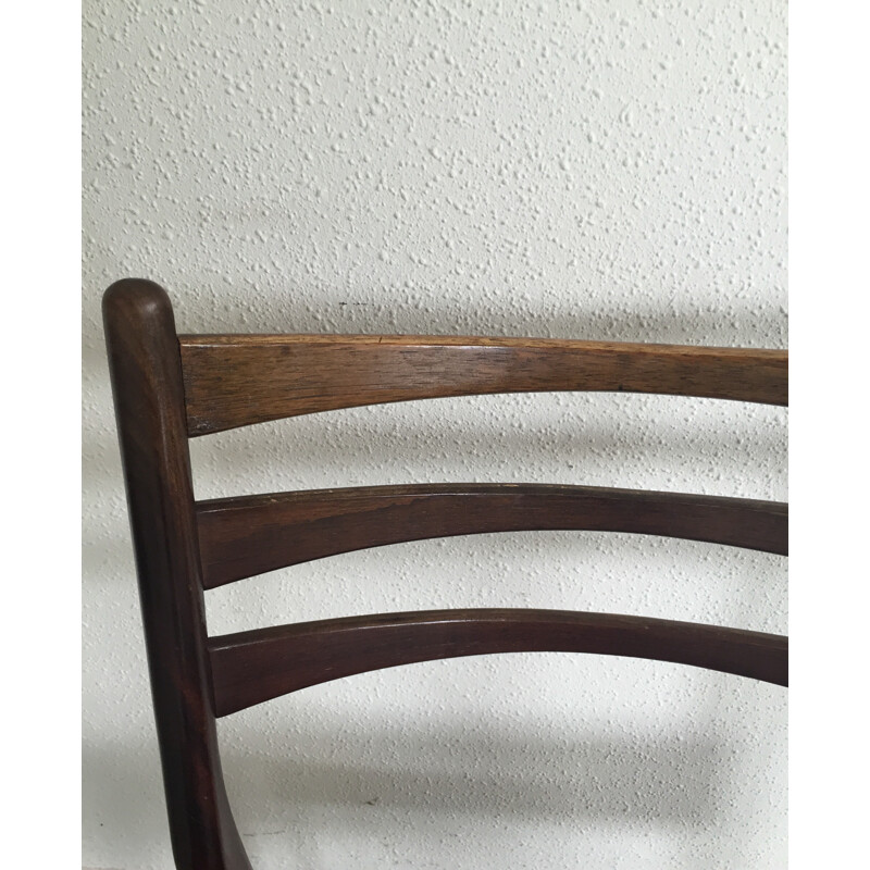 Satz von 4 Vintage-Stühlen aus Holz und Kunstleder, 1950