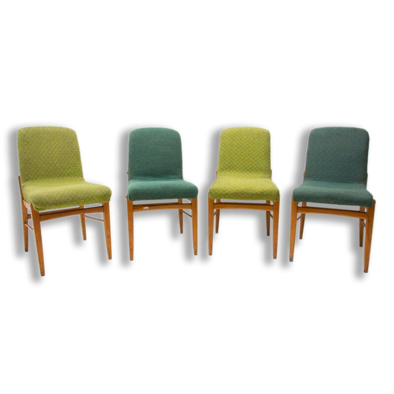 Set of 4 vintage beechwood chairs by Miroslav Navrátil, Czechoslovakia 1960