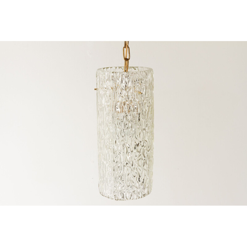 Scandinavian vintage crystal glass suspension by Carl Fagerlund for Orrefors, Sweden 1960