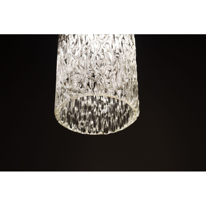 Scandinavian vintage crystal glass suspension by Carl Fagerlund for Orrefors, Sweden 1960