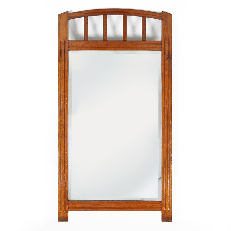 Vintage art eco mirror in solid wood, 1930