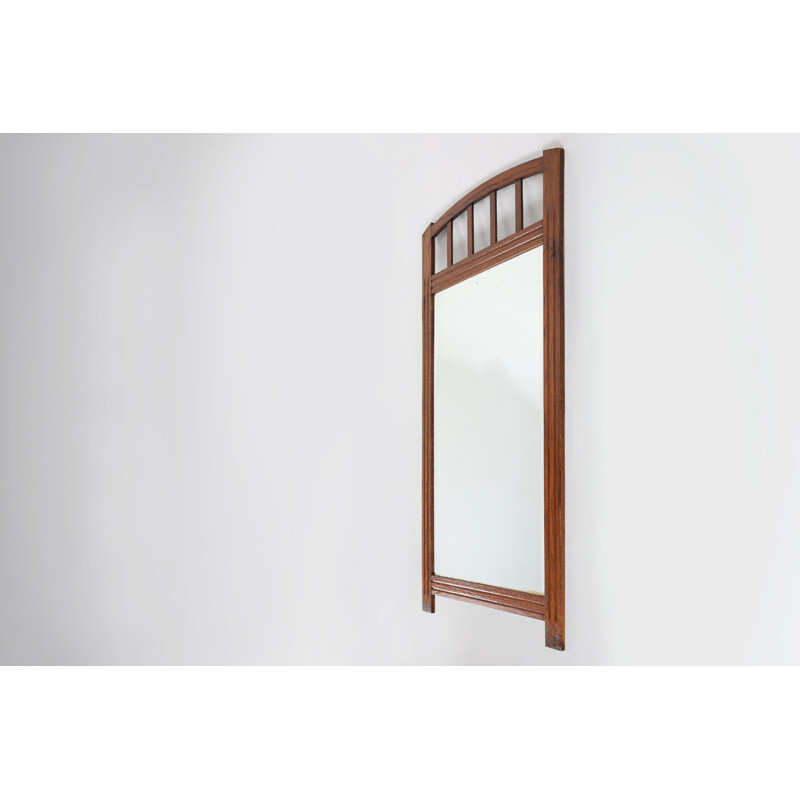 Vintage art eco mirror in solid wood, 1930