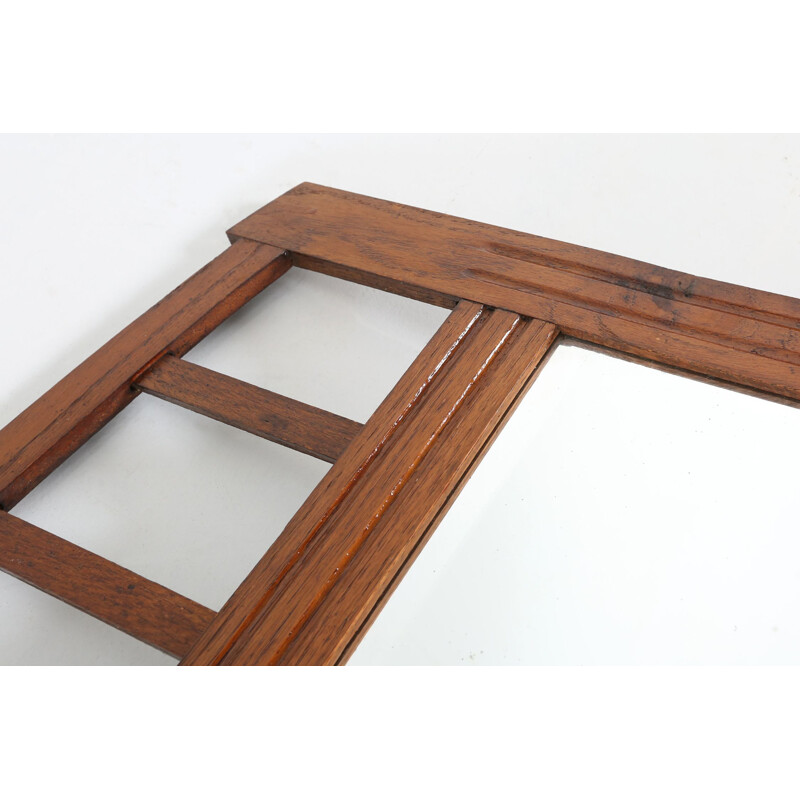 Vintage art eco mirror in solid wood, 1930