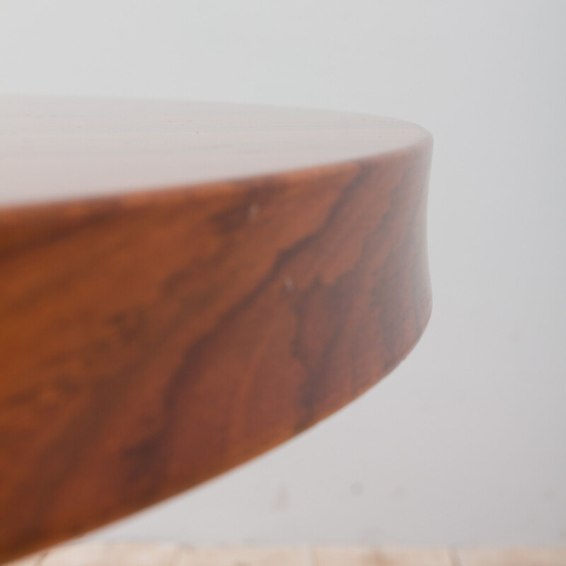 Mesa redonda vintage "Clessidra" en madera de palisandro de Carlo de Carli, Italia 1960