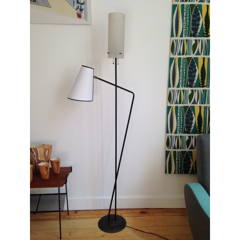 Floor lamp with dual lighting - 1950s