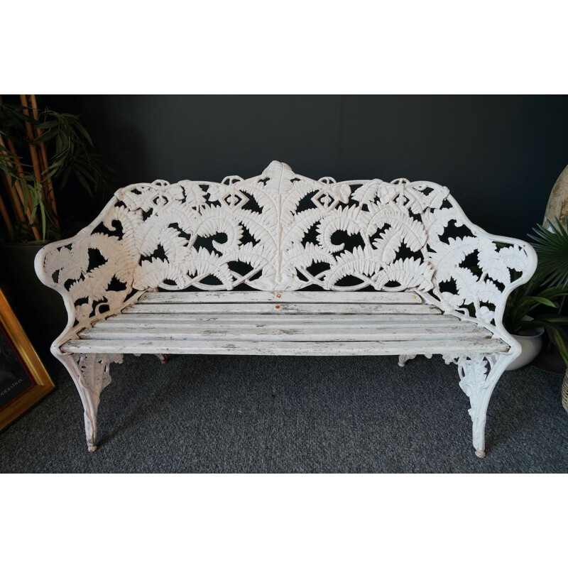 Mid century cast iron garden bench by Melins Metal Foundry, Sweden 1960s