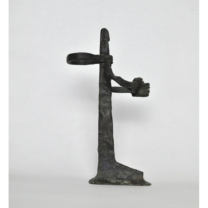 Escultura vintage de bronce "The Guide" de Peter Stuhr, Dinamarca 2005