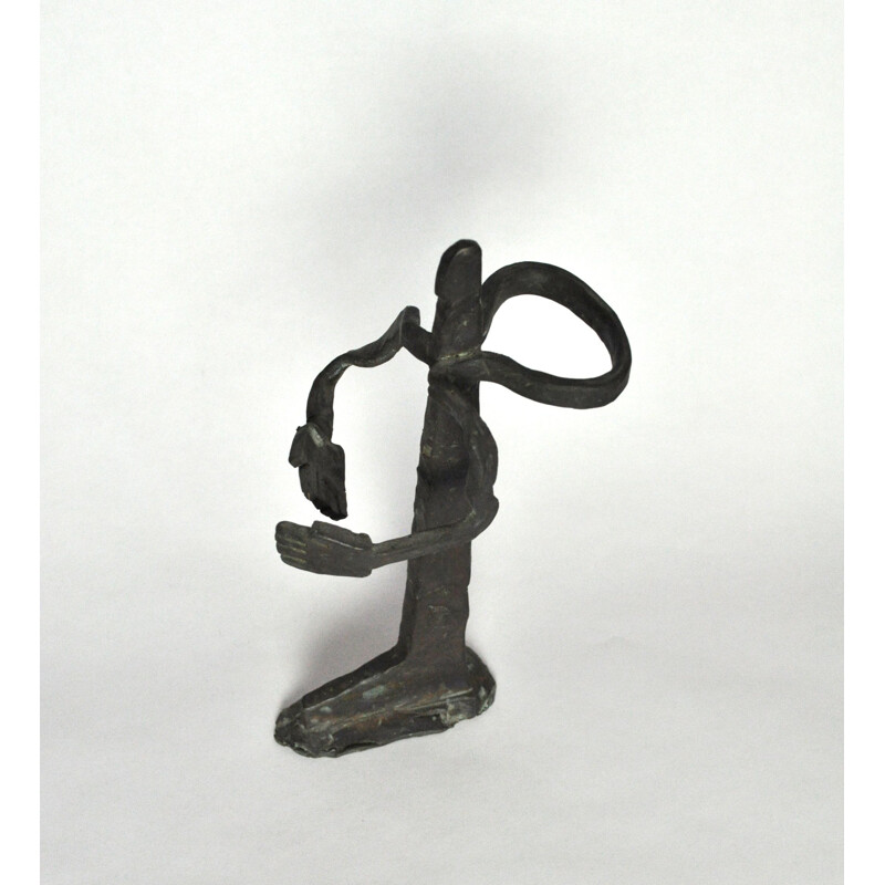 Escultura vintage de bronce "The Guide" de Peter Stuhr, Dinamarca 2005