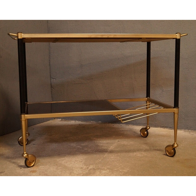 Serving trolley table in brass - 1950s
