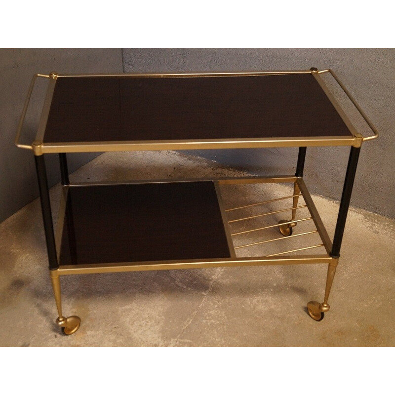 Serving trolley table in brass - 1950s