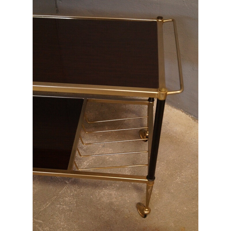 Serving trolley table in brass - 1950s