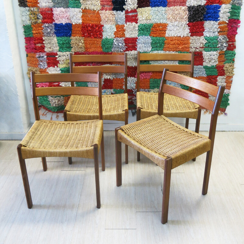 Set of 4 Danish Mogens Kold chairs, Arne HOVMAND OLSEN - 1970s