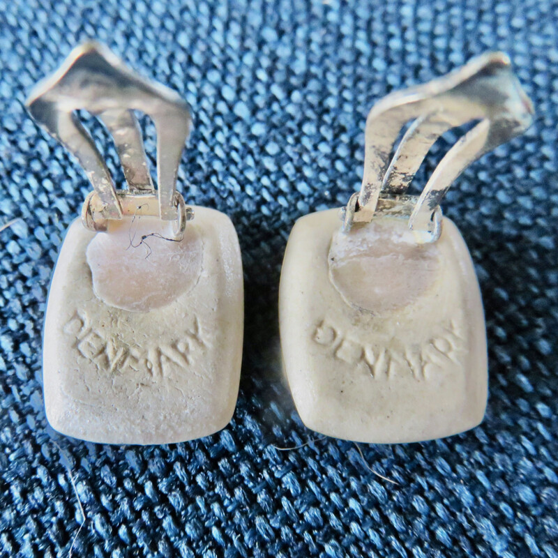 Vintage-Brosche mit einem Paar Ohrringe mit Crackle-Emaille von Ole Bjorn Kruger, Dänemark