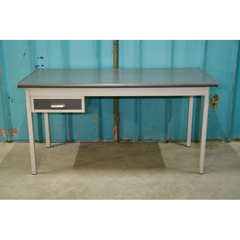 Vintage industrial metal desk by Backfield, Netherlands 1960