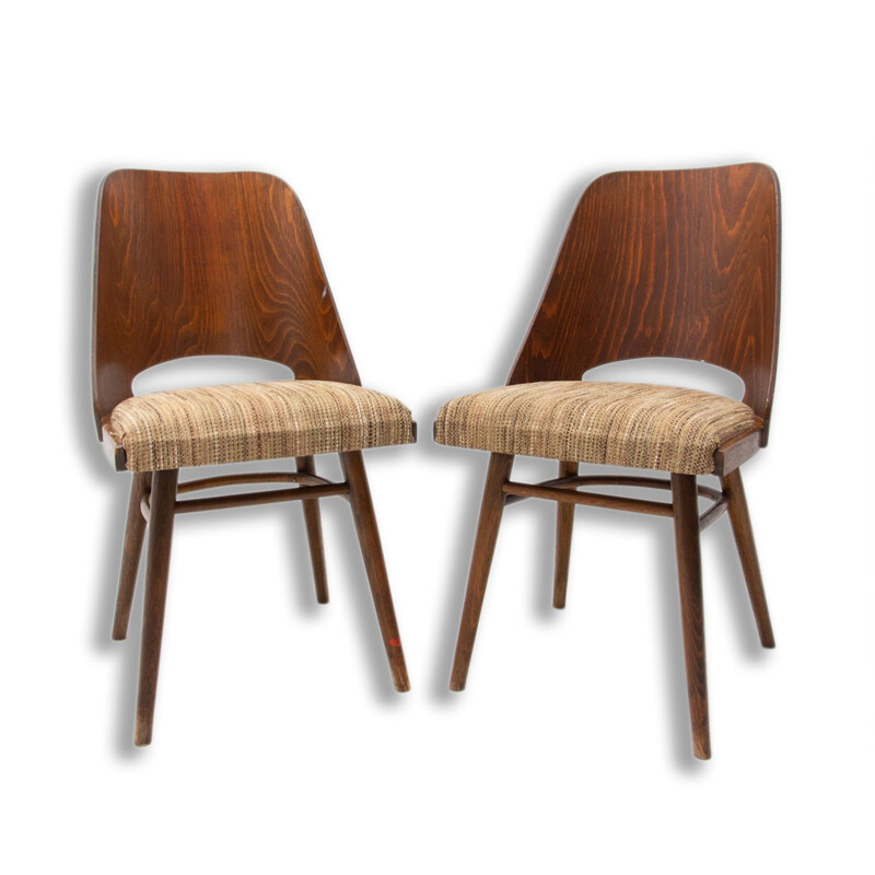 Pair of vintage bentwood chairs by Radomír Hofman for Ton, Czechoslovakia 1960