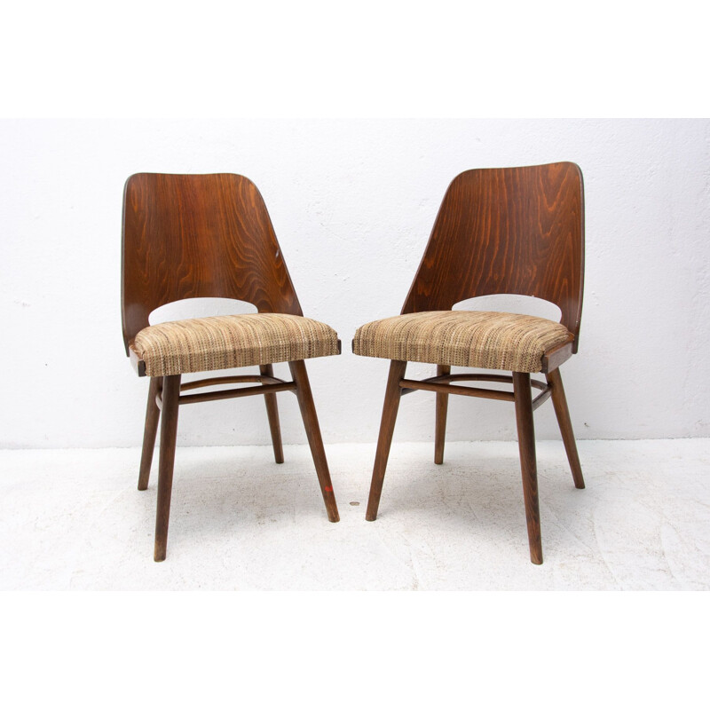 Pair of vintage bentwood chairs by Radomír Hofman for Ton, Czechoslovakia 1960