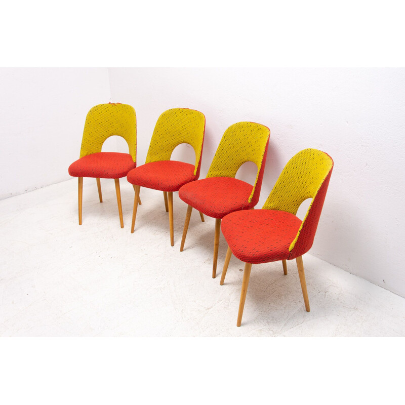 Ensemble de 4 chaises vintage par Radomír Hofman pour Ton, 1960