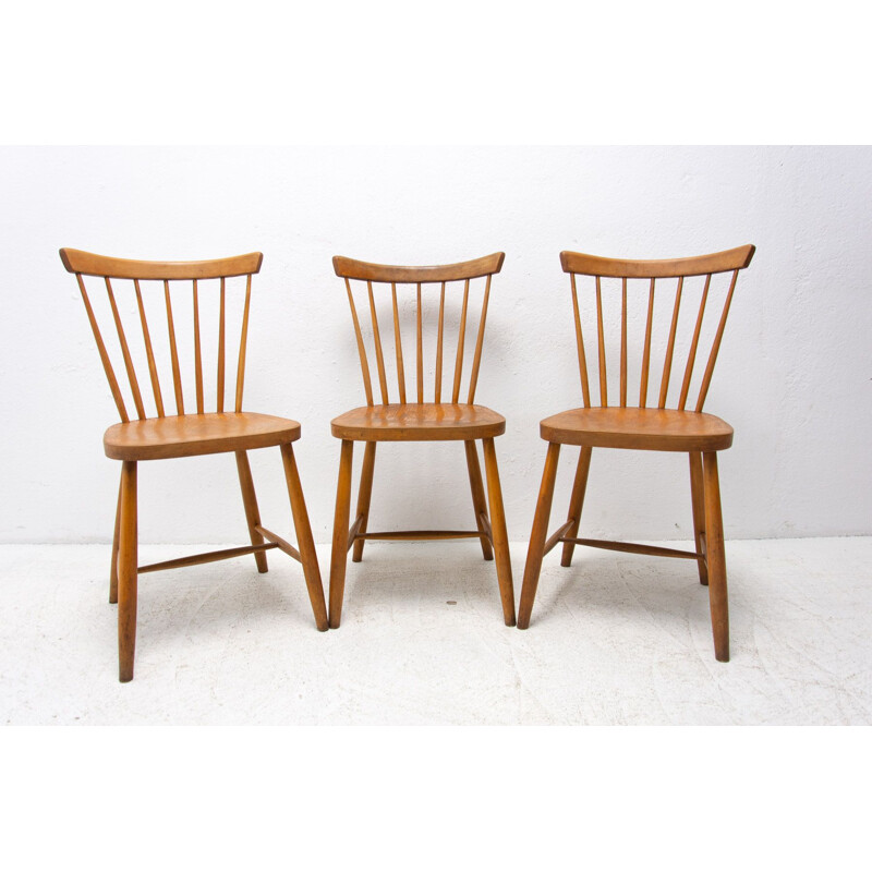 Ensemble de 3 chaises vintage par Antonin Suman, 1960