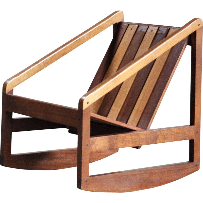 Cadeira de balanço italiana Vintage Protótipo de Pierluigi Ghianda, 1960