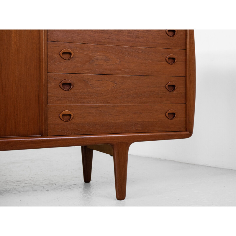 Enfilade danois vintage en teck par Hp Hansen, 1960