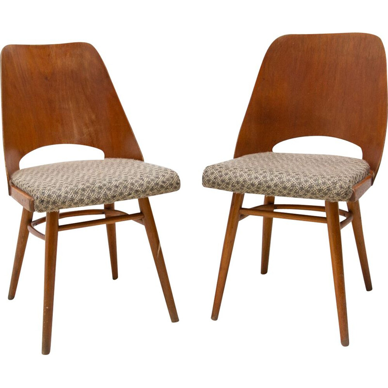 Pair of vintage bentwood chairs by Radomír Hofman for Ton, Czechoslovakia 1960