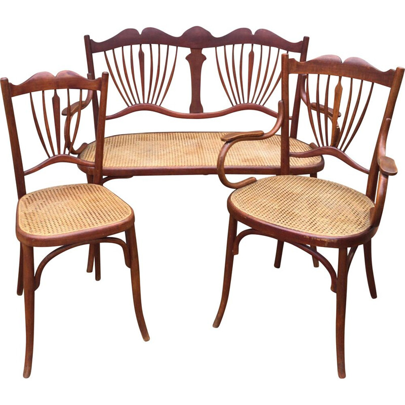 Fischel vintage bentwood living room set