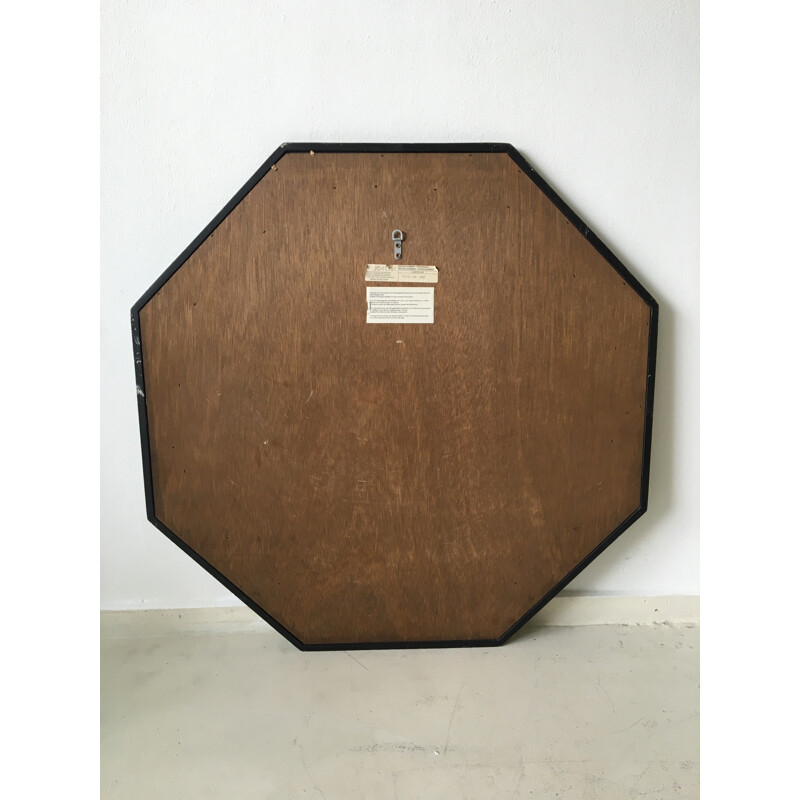 Octagonal mirror in wood - 1970s