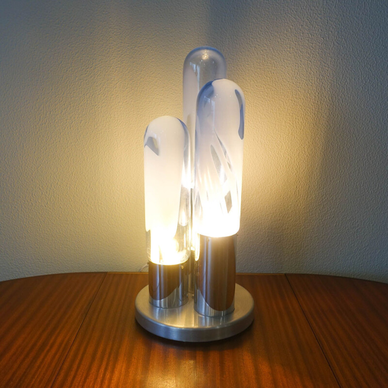 Vintage tubular lamp by Carlo Nason for Mazzega, 1970