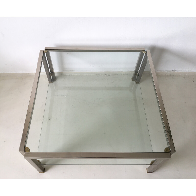 "T28D" coffee table in glass, Peter GHYCZY - 1980s