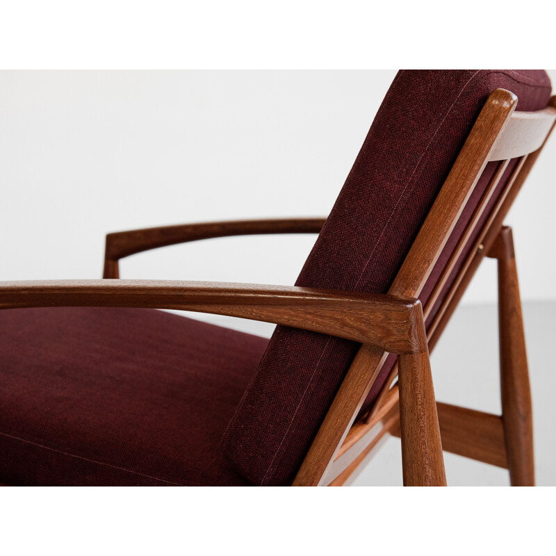 Mid century Paper Knife armchair in teak by Kai Kristiansen for Magnus Olesen, 1960s