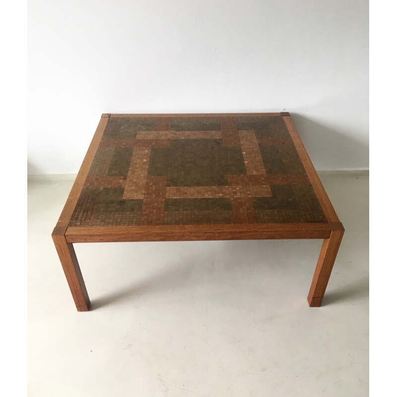 Mesa de centro vintage de madera de Rolf Middelboe, Dinamarca 1970