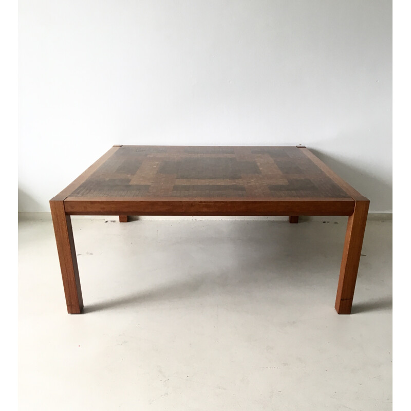 Mesa de centro vintage de madera de Rolf Middelboe, Dinamarca 1970