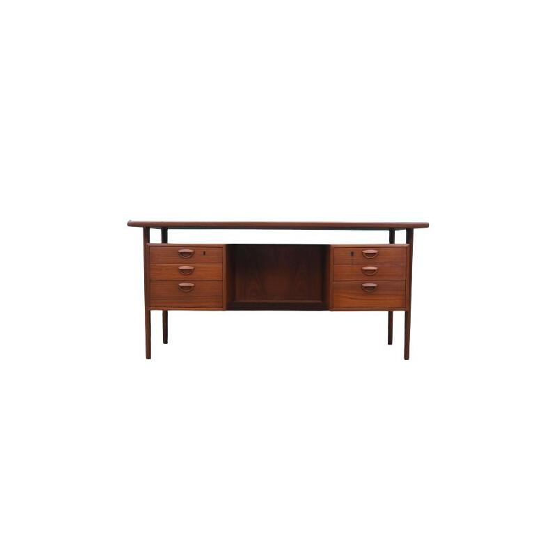 Teak vintage Danish desk by Kai Kristiansen, 1970s