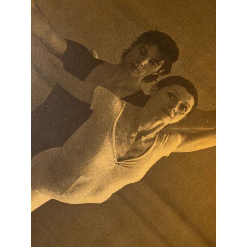 Papel fotográfico de época "Stuttgarter Ballett" sobre placa de madera