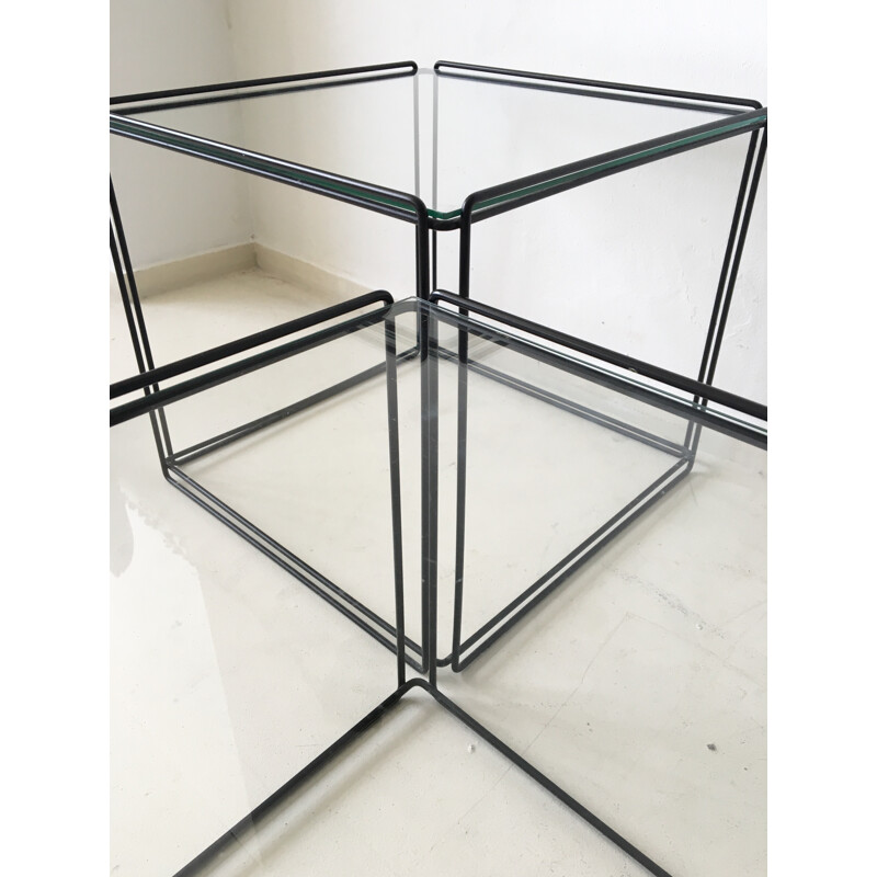 Minimalistic "Isocele" nesting tables, Max SAUZE - 1970s