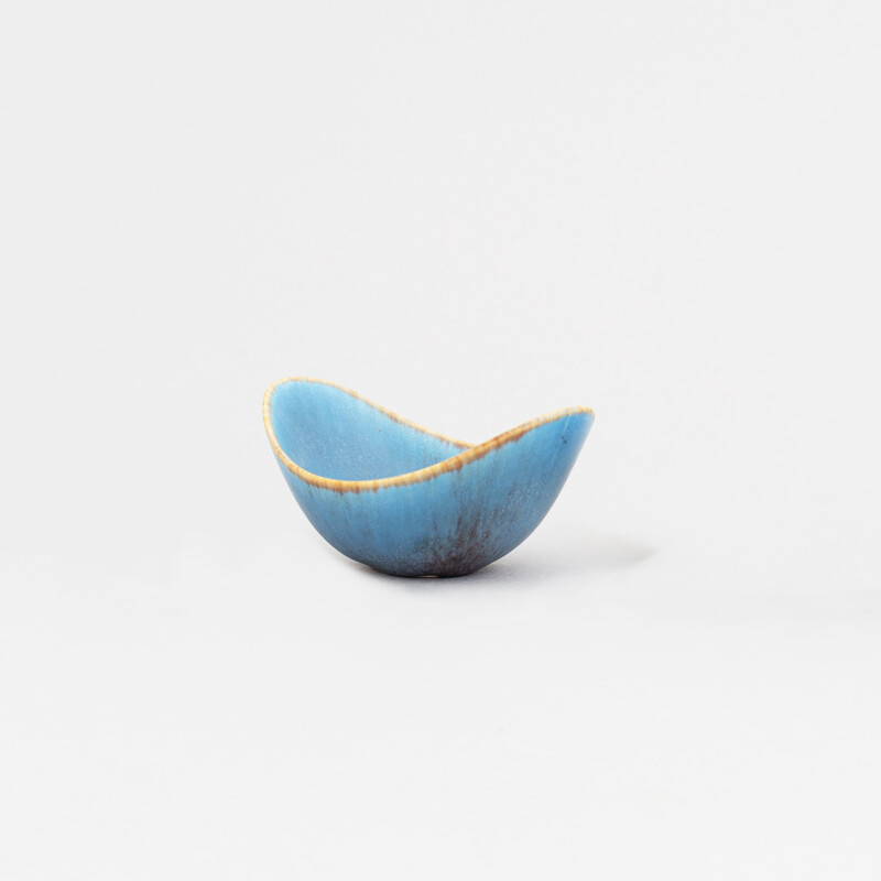 Blue vintage bowl by Gunnar Nylund, Sweden