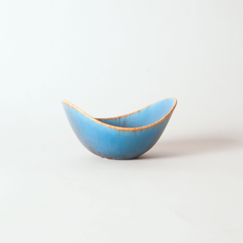 Blue vintage bowl by Gunnar Nylund, Sweden
