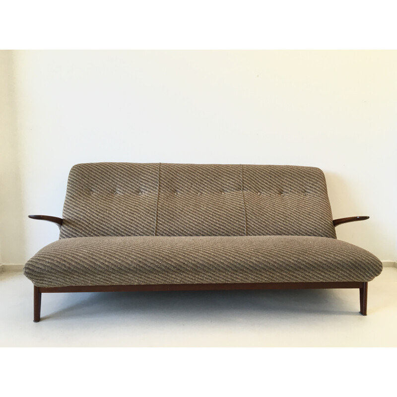 3-Sitzer-Sofa aus Teakholz und Stoff, GIMSON