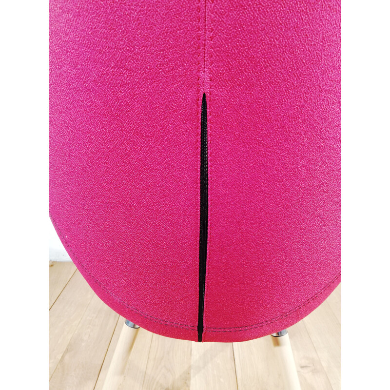 Cadeira de escritório Vintage Fan em tecido rosa