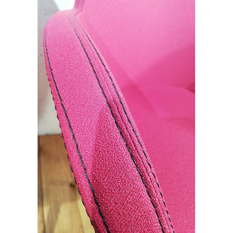 Vintage waaier bureaustoel in roze stof