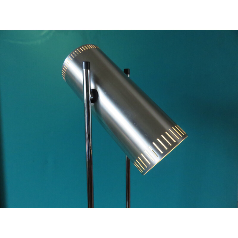 Lámpara de pie vintage de aluminio cepillado de Jo Hammerborg para Fog and Cod, 1960
