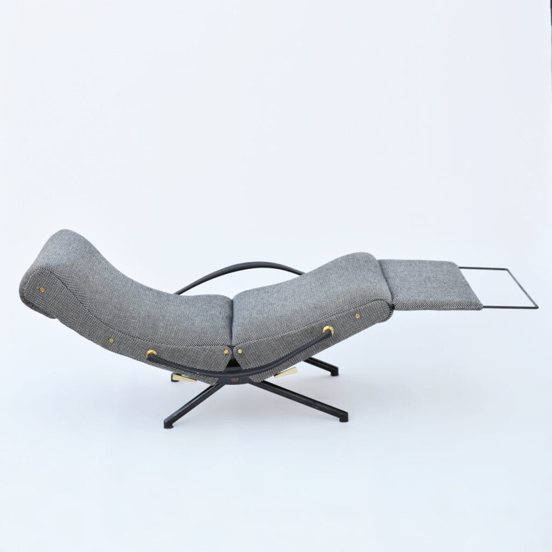 Tecno "P40" lounge chair in metal and grey wool, Osvaldo BORSANI - 1950s
