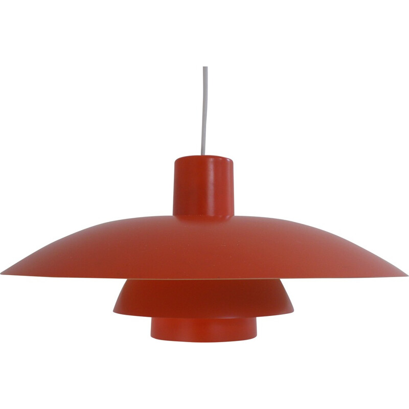 Louis Poulsen "PH 3/4" pendant light in red aluminum - 1960s