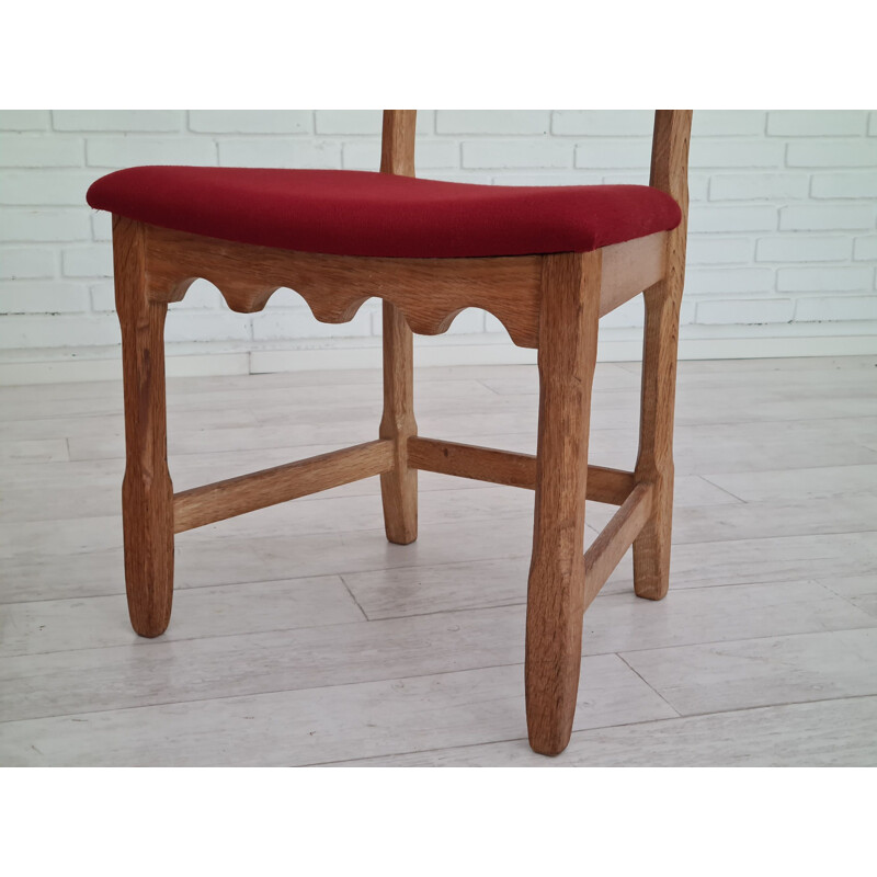 Pair of vintage Danish chairs in oak wood by Henning Kjærnulf, 1960s