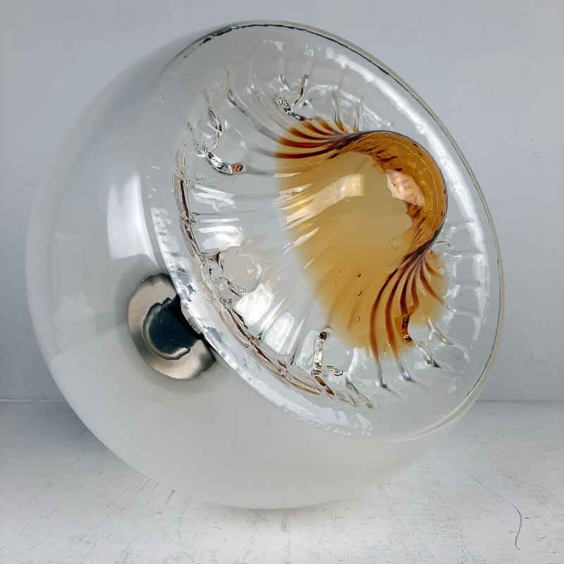 Vintage murano glazen hanglamp van Mazzega, Italië 1960