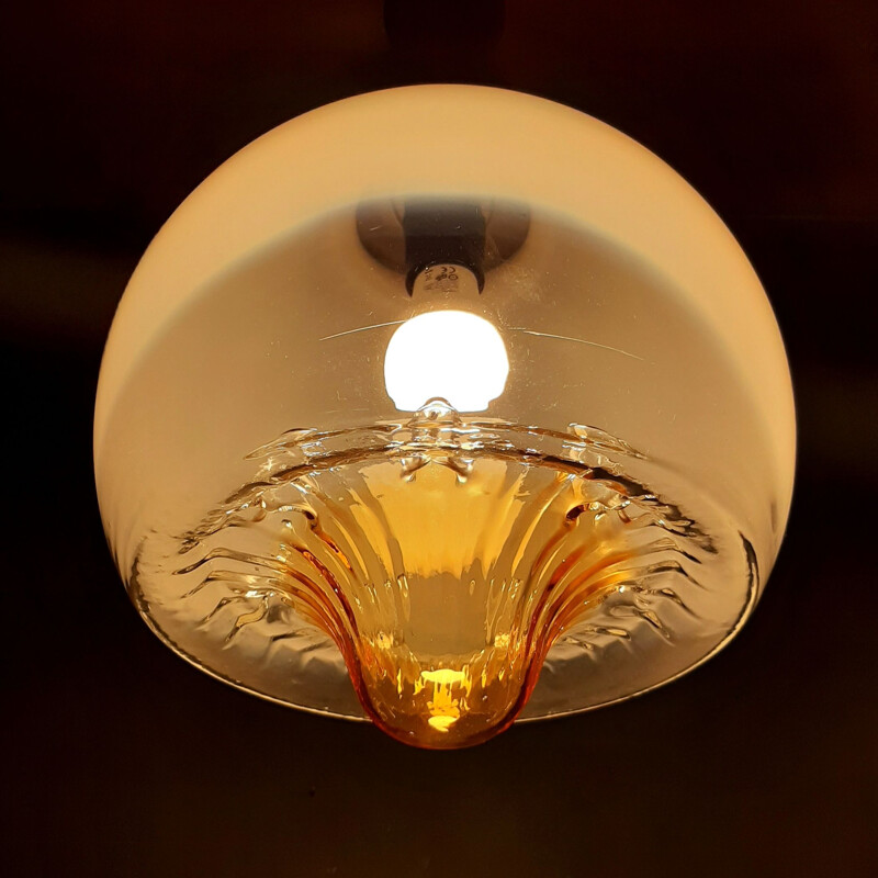 Vintage murano glazen hanglamp van Mazzega, Italië 1960