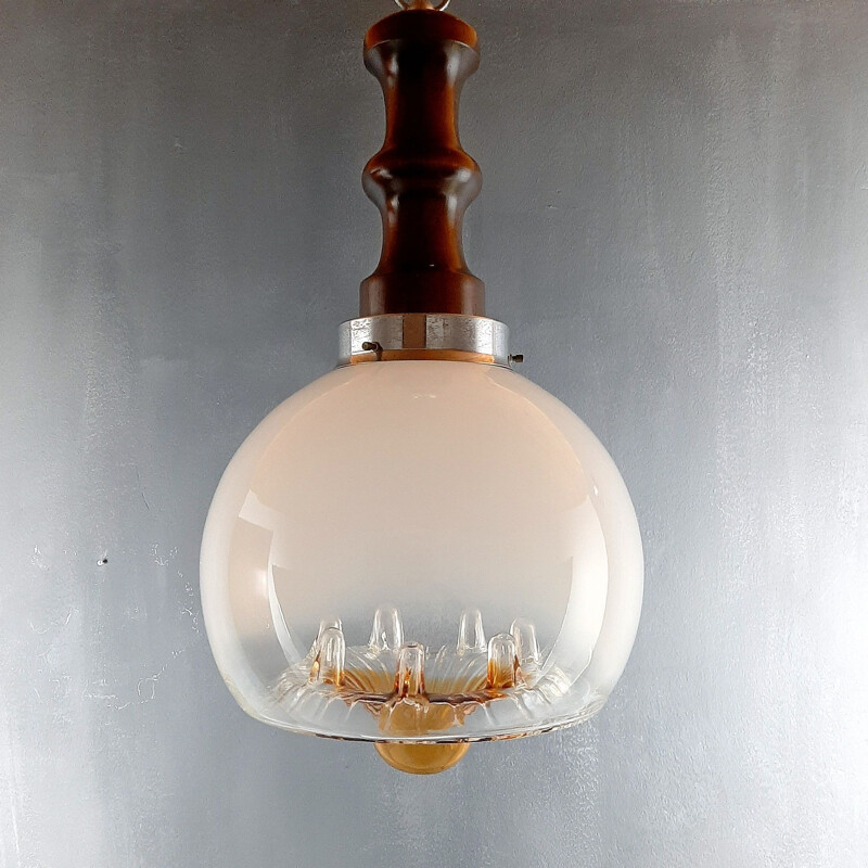 Vintage murano glass suspension by Mazzega, Italy 1960