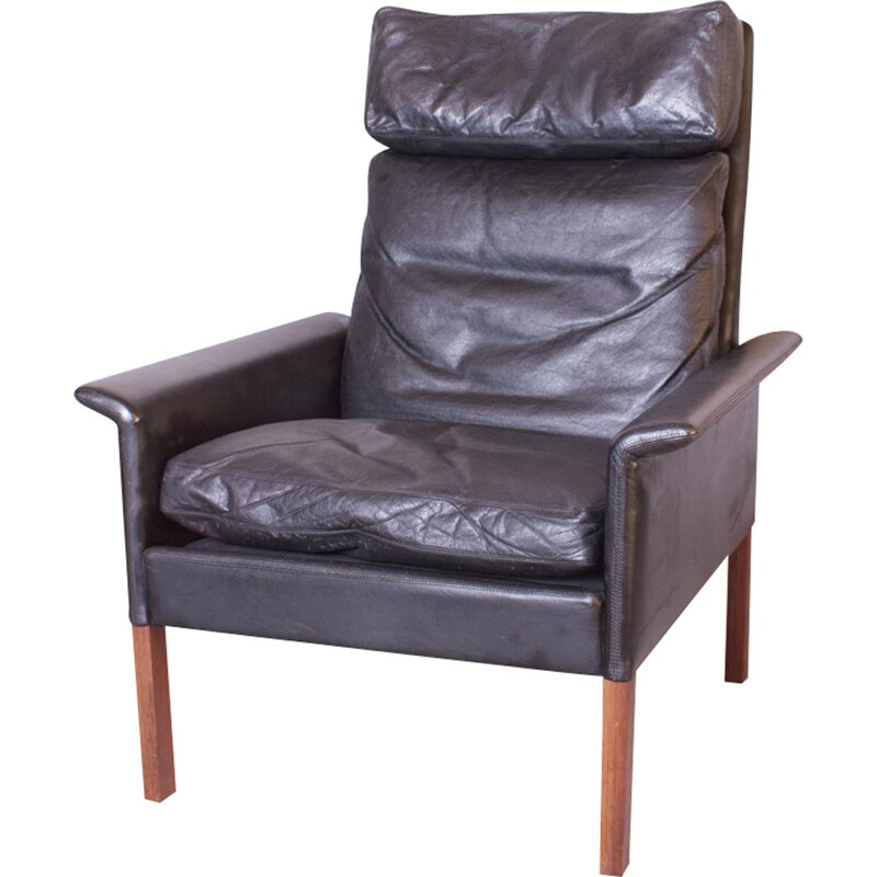 "500H" lounge armchair in leather, Hans OLSEN - 1963 