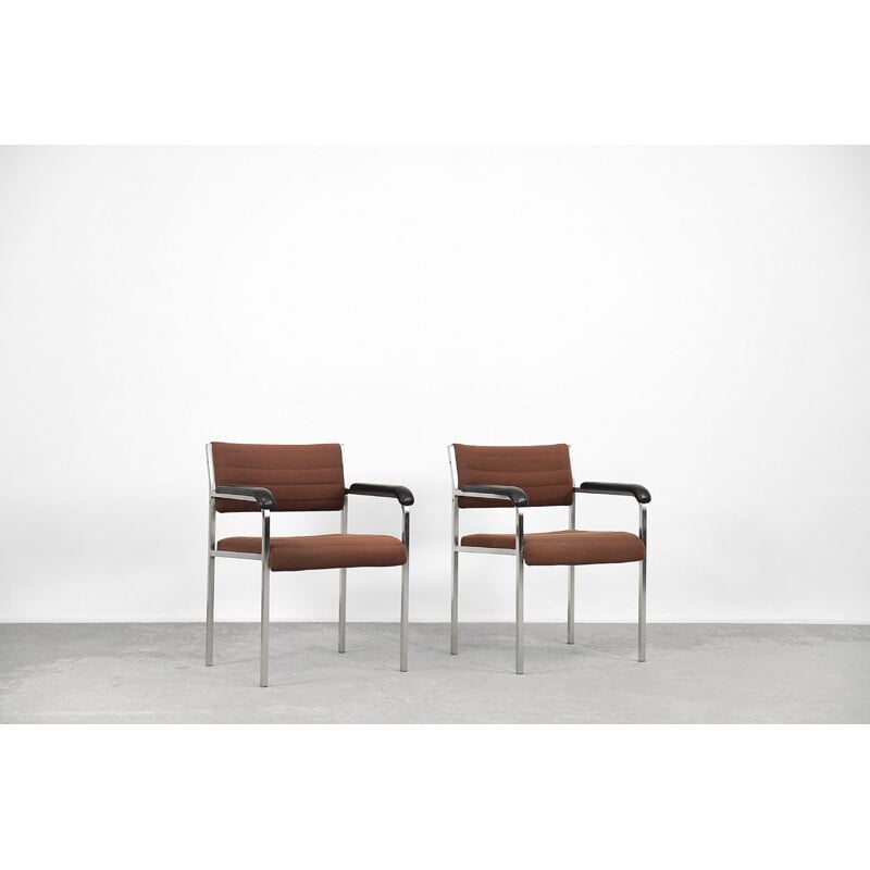 Pair of vintage German desk armchairs by Fröscher Sitform, 1970s